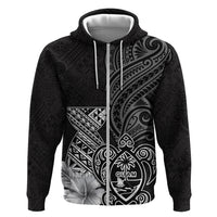 Guam Latte Stone Chamorro Culture Hoodie Tapa Pattern LT03 Zip Hoodie Black - Polynesian Pride