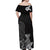 Guam Latte Stone Chamorro Culture Off Shoulder Maxi Dress Tapa Pattern