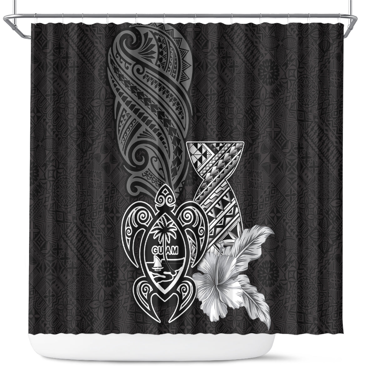 Guam Latte Stone Chamorro Culture Shower Curtain Tapa Pattern