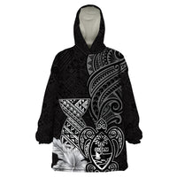 Guam Latte Stone Chamorro Culture Wearable Blanket Hoodie Tapa Pattern LT03 One Size Black - Polynesian Pride