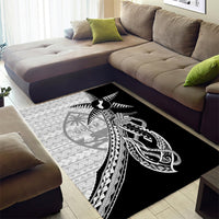 Guam Fish Hook and Palm Tree Area Rug Polynesian Pattern Half Style LT03 - Polynesian Pride