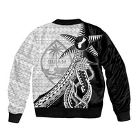 Guam Fish Hook and Palm Tree Bomber Jacket Polynesian Pattern Half Style LT03 - Polynesian Pride