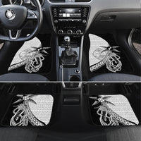 Guam Fish Hook and Palm Tree Car Mats Polynesian Pattern Half Style LT03 Set 4pcs White - Polynesian Pride