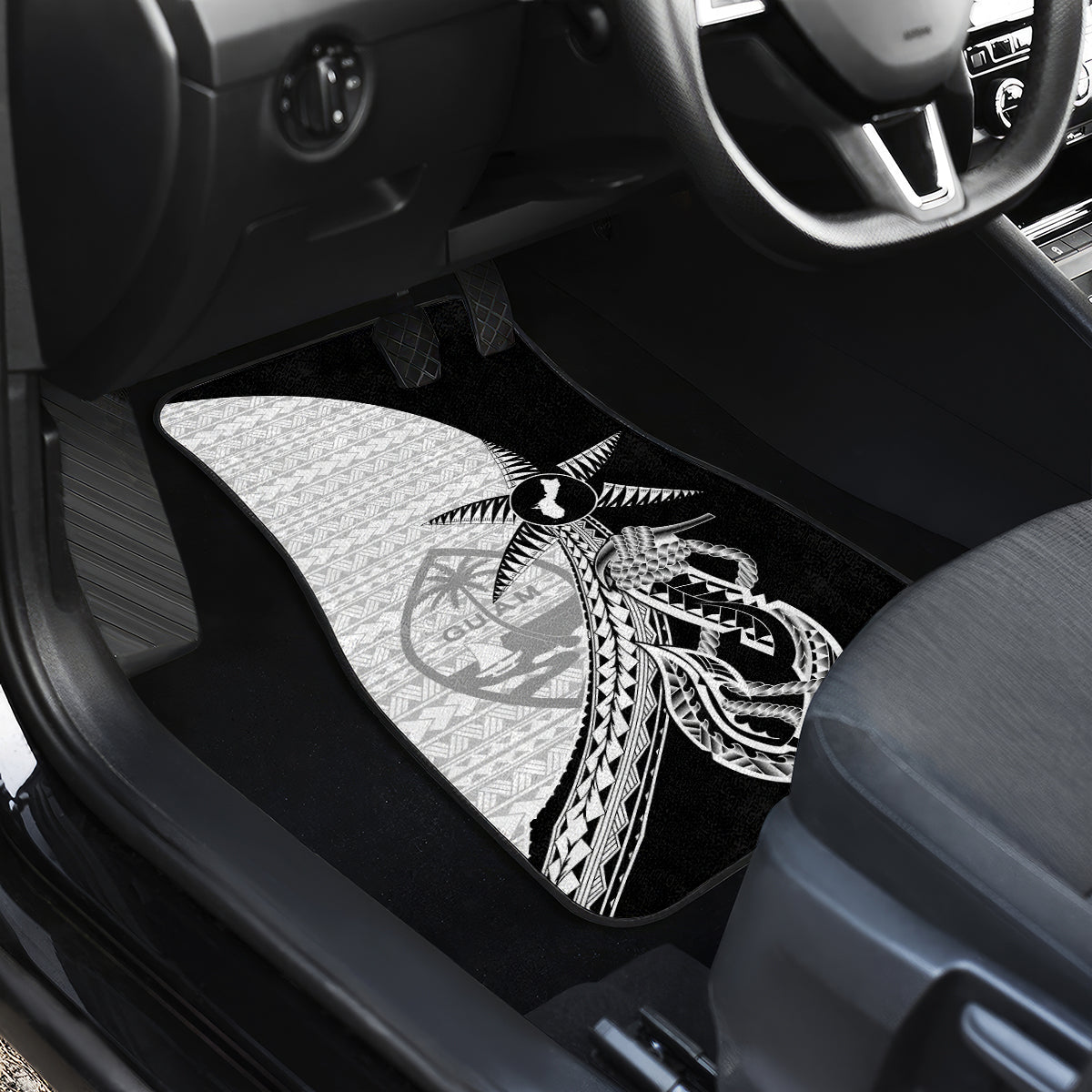 Guam Fish Hook and Palm Tree Car Mats Polynesian Pattern Half Style LT03 - Polynesian Pride