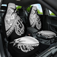 Guam Fish Hook and Palm Tree Car Seat Cover Polynesian Pattern Half Style LT03 One Size White - Polynesian Pride