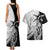 Guam Fish Hook and Palm Tree Couples Matching Tank Maxi Dress and Hawaiian Shirt Polynesian Pattern Half Style