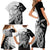 Guam Fish Hook and Palm Tree Family Matching Short Sleeve Bodycon Dress and Hawaiian Shirt Polynesian Pattern Half Style