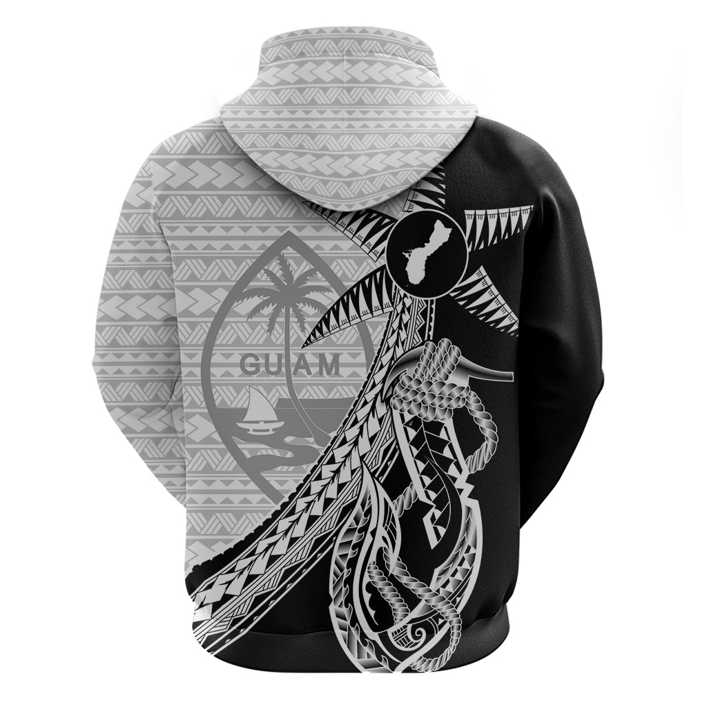 Guam Fish Hook and Palm Tree Hoodie Polynesian Pattern Half Style LT03 - Polynesian Pride