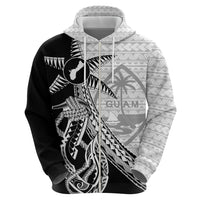 Guam Fish Hook and Palm Tree Hoodie Polynesian Pattern Half Style LT03 - Polynesian Pride