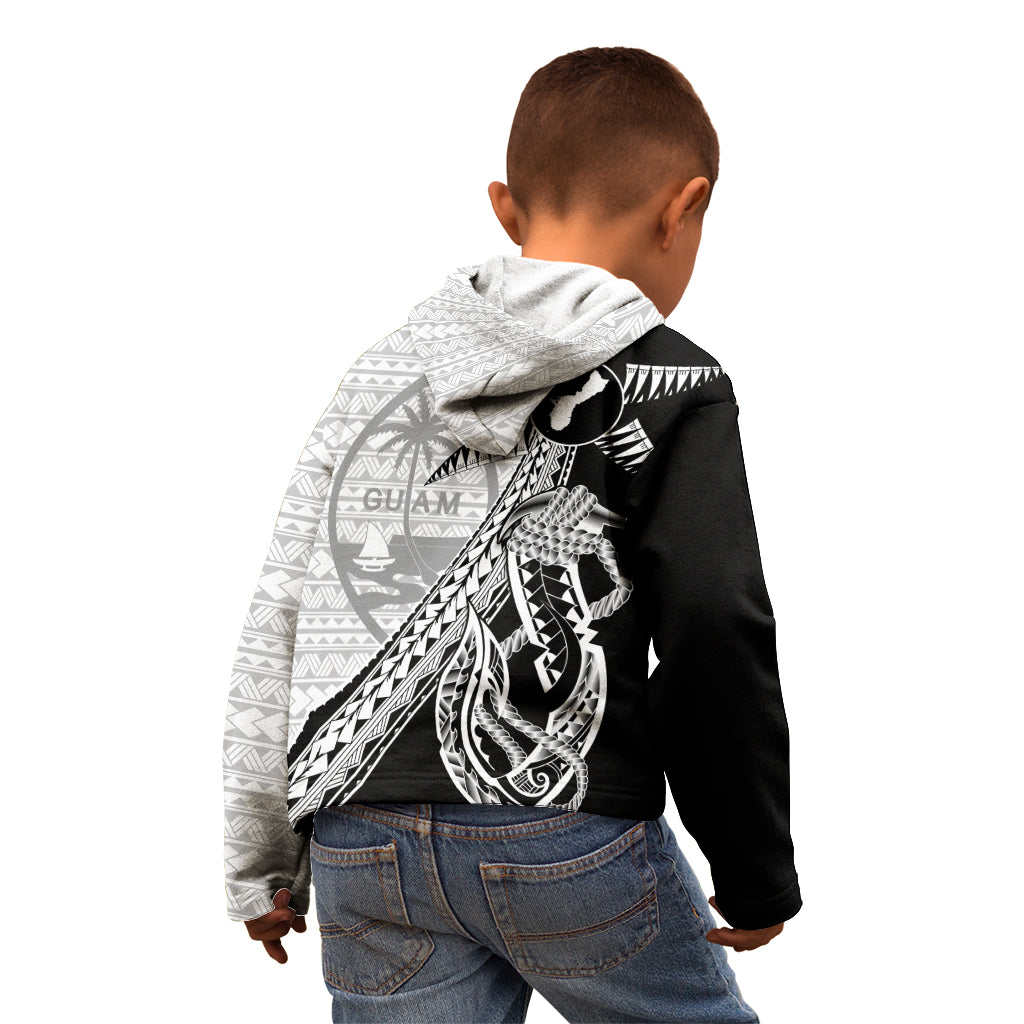 Guam Fish Hook and Palm Tree Kid Hoodie Polynesian Pattern Half Style LT03 - Polynesian Pride