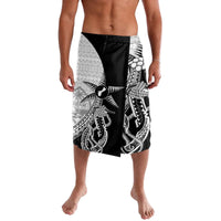 Guam Fish Hook and Palm Tree Lavalava Polynesian Pattern Half Style LT03 White - Polynesian Pride