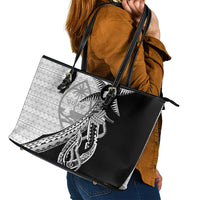 Guam Fish Hook and Palm Tree Leather Tote Bag Polynesian Pattern Half Style LT03 - Polynesian Pride