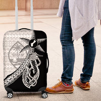 Guam Fish Hook and Palm Tree Luggage Cover Polynesian Pattern Half Style LT03 White - Polynesian Pride