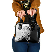Guam Fish Hook and Palm Tree Shoulder Handbag Polynesian Pattern Half Style LT03 One Size White - Polynesian Pride