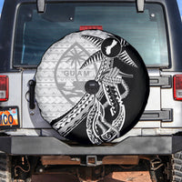 Guam Fish Hook and Palm Tree Spare Tire Cover Polynesian Pattern Half Style LT03 White - Polynesian Pride
