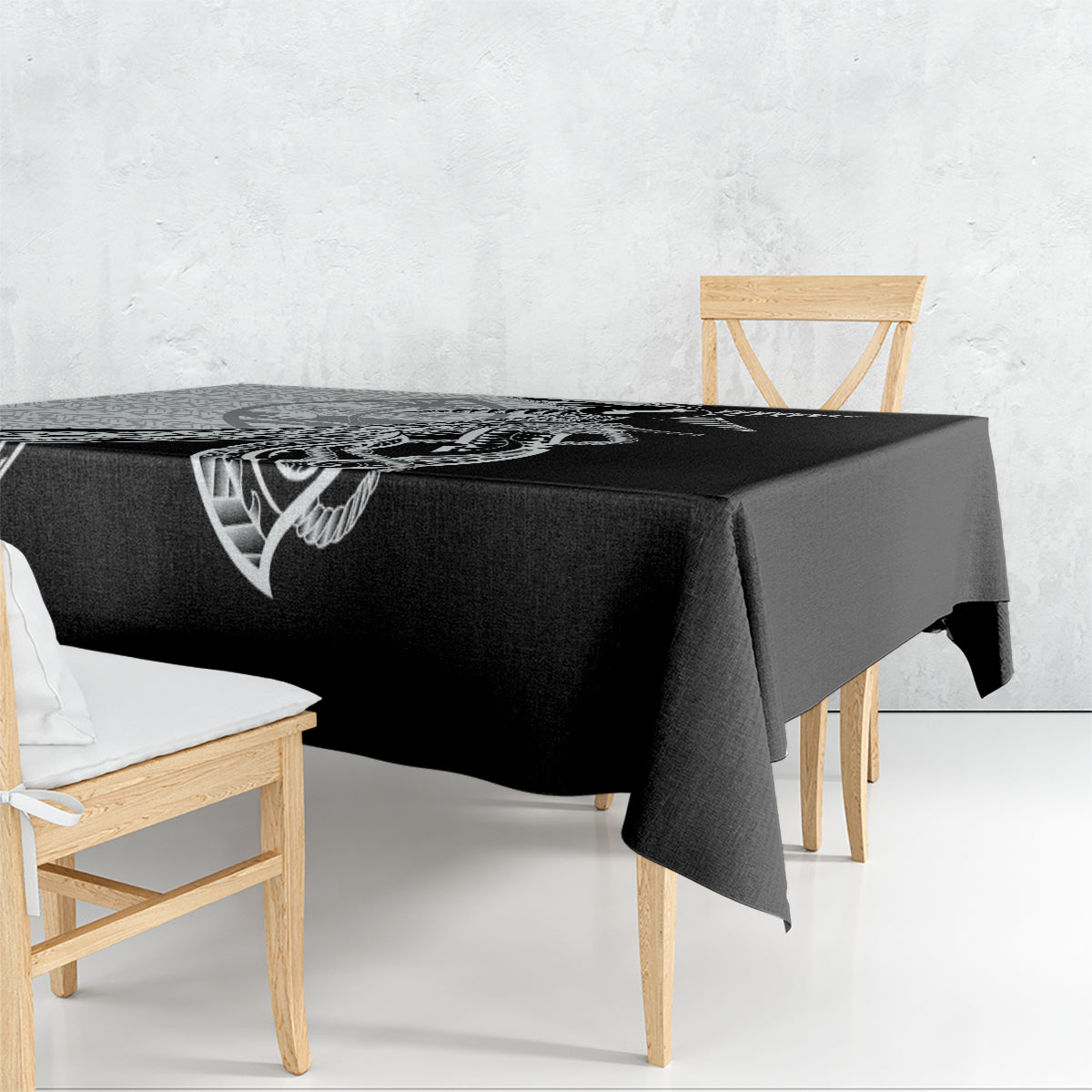 Guam Fish Hook and Palm Tree Tablecloth Polynesian Pattern Half Style LT03 - Polynesian Pride