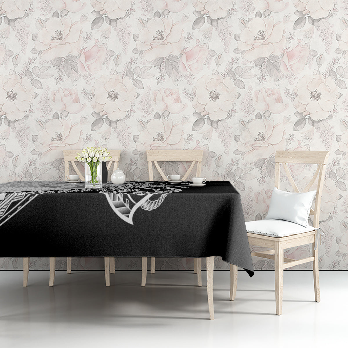 Guam Fish Hook and Palm Tree Tablecloth Polynesian Pattern Half Style LT03 - Polynesian Pride