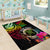 Personalised Vanuatu 44th Anniversary Area Rug Boars Tusk and Melanesian Warrior Indipendens Dei