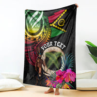 Personalised Vanuatu 44th Anniversary Blanket Boars Tusk and Melanesian Warrior Indipendens Dei LT03 - Polynesian Pride