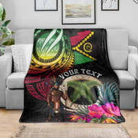 Personalised Vanuatu 44th Anniversary Blanket Boars Tusk and Melanesian Warrior Indipendens Dei LT03 - Polynesian Pride