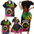 Personalised Vanuatu 44th Anniversary Family Matching Short Sleeve Bodycon Dress and Hawaiian Shirt Boars Tusk and Melanesian Warrior Indipendens Dei