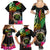 Personalised Vanuatu 44th Anniversary Family Matching Summer Maxi Dress and Hawaiian Shirt Boars Tusk and Melanesian Warrior Indipendens Dei