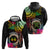 Personalised Vanuatu 44th Anniversary Hoodie Boars Tusk and Melanesian Warrior Indipendens Dei