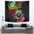 Personalised Vanuatu 44th Anniversary Tapestry Boars Tusk and Melanesian Warrior Indipendens Dei