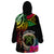 Personalised Vanuatu 44th Anniversary Wearable Blanket Hoodie Boars Tusk and Melanesian Warrior Indipendens Dei