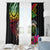 Personalised Vanuatu 44th Anniversary Window Curtain Boars Tusk and Melanesian Warrior Indipendens Dei