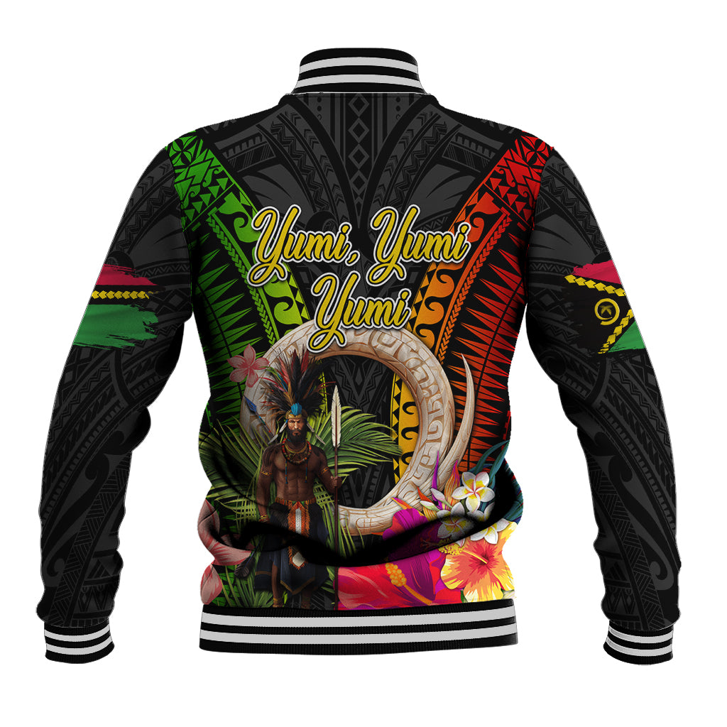 Vanuatu Independence Day Baseball Jacket Boars Tusk and Melanesian Warrior Indipendens Dei LT03 - Polynesian Pride