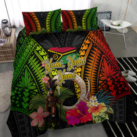 Vanuatu Independence Day Bedding Set Boars Tusk and Melanesian Warrior Indipendens Dei LT03 - Polynesian Pride