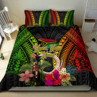 Vanuatu Independence Day Bedding Set Boars Tusk and Melanesian Warrior Indipendens Dei LT03 - Polynesian Pride