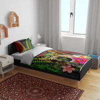 Vanuatu Independence Day Bedding Set Boars Tusk and Melanesian Warrior Indipendens Dei LT03 - Polynesian Pride