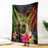 Vanuatu Independence Day Blanket Boars Tusk and Melanesian Warrior Indipendens Dei LT03 - Polynesian Pride