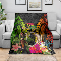 Vanuatu Independence Day Blanket Boars Tusk and Melanesian Warrior Indipendens Dei LT03 - Polynesian Pride