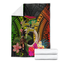 Vanuatu Independence Day Blanket Boars Tusk and Melanesian Warrior Indipendens Dei LT03 - Polynesian Pride