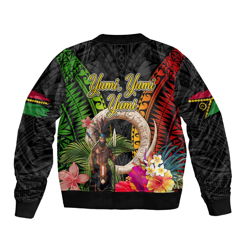 Vanuatu Independence Day Bomber Jacket Boars Tusk and Melanesian Warrior Indipendens Dei LT03 - Polynesian Pride