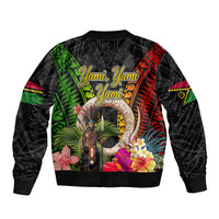 Vanuatu Independence Day Bomber Jacket Boars Tusk and Melanesian Warrior Indipendens Dei LT03 - Polynesian Pride