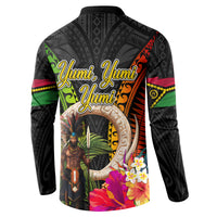 Vanuatu Independence Day Button Sweatshirt Boars Tusk and Melanesian Warrior Indipendens Dei LT03 - Polynesian Pride