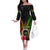 Vanuatu Independence Day Off The Shoulder Long Sleeve Dress Boars Tusk and Melanesian Warrior Indipendens Dei