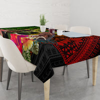 Vanuatu Independence Day Tablecloth Boars Tusk and Melanesian Warrior Indipendens Dei LT03 - Polynesian Pride