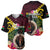 Vanuatu Indipendens Dei Baseball Jersey Boars Tusk and Melanesian Warrior Hibiscus