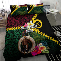 Vanuatu Indipendens Dei Bedding Set Boars Tusk and Melanesian Warrior Hibiscus LT03 - Polynesian Pride