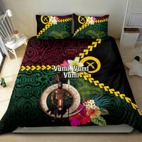 Vanuatu Indipendens Dei Bedding Set Boars Tusk and Melanesian Warrior Hibiscus LT03 - Polynesian Pride