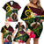 Vanuatu Indipendens Dei Family Matching Off Shoulder Short Dress and Hawaiian Shirt Boars Tusk and Melanesian Warrior Hibiscus