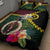 Vanuatu Indipendens Dei Quilt Bed Set Boars Tusk and Melanesian Warrior Hibiscus