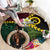 Vanuatu Indipendens Dei Round Carpet Boars Tusk and Melanesian Warrior Hibiscus