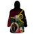 Vanuatu Indipendens Dei Wearable Blanket Hoodie Boars Tusk and Melanesian Warrior Hibiscus