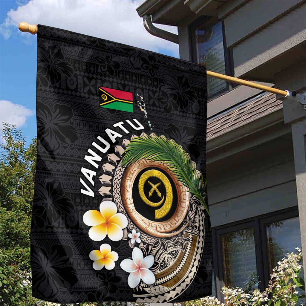 Vanuatu Independence Day Garden Flag Melanesian Tribal Pig Tusk with Tropical Plants LT03 - Polynesian Pride